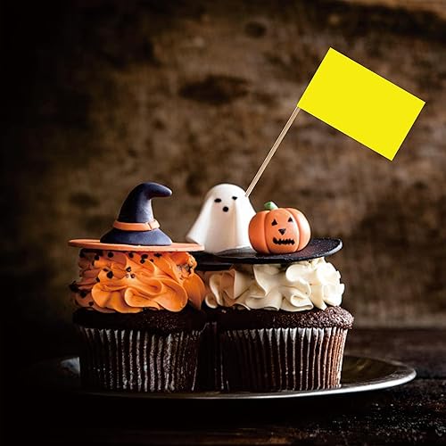 Miniatura 9 de Bandera de palillo de dientes en blanco para decoración de alimentos, 100 unidades (Kraft)