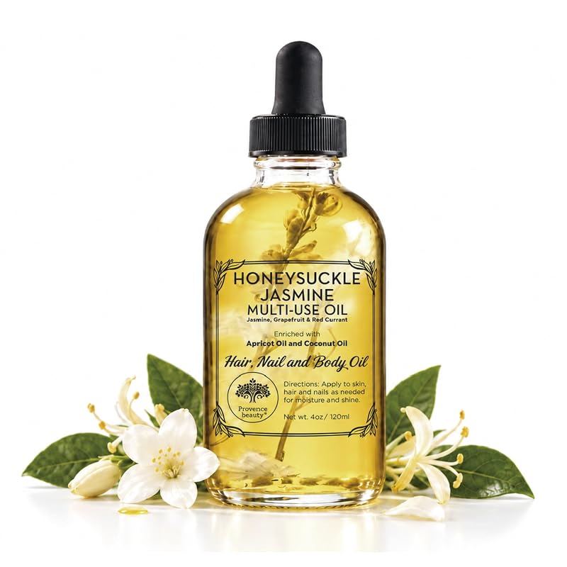 BEAUTE DE PROVENCE Óleo multiuso de madressilva para rosto, corpo e cabelos, com óleo de damasco, óleo de coco e vitamina E, 120 mL