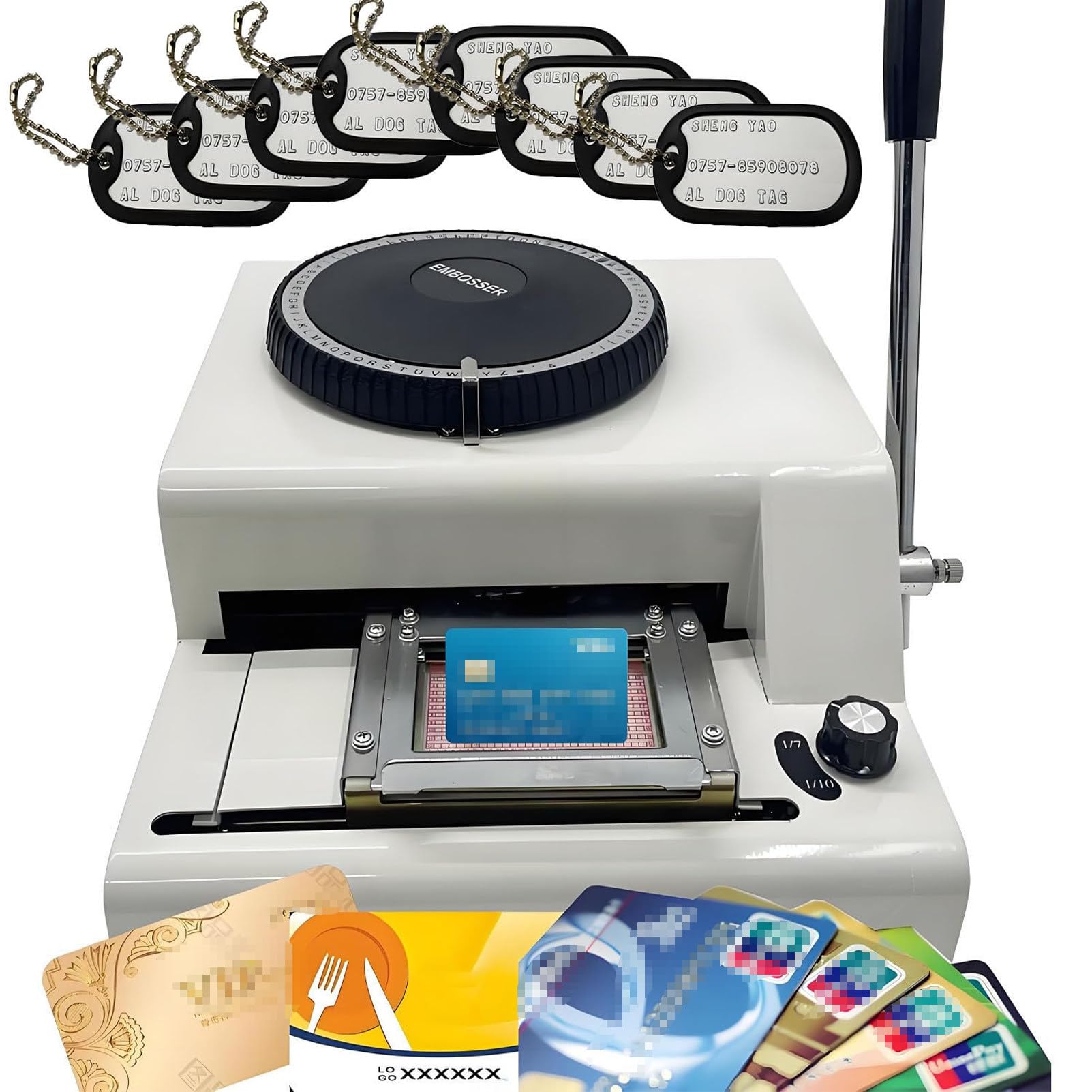 Pnpaea Multicolor Manual Embosser Machine Credit Card Embossing Machine 72 Character Card Embosser For Pvc Card Credit Id Vip C