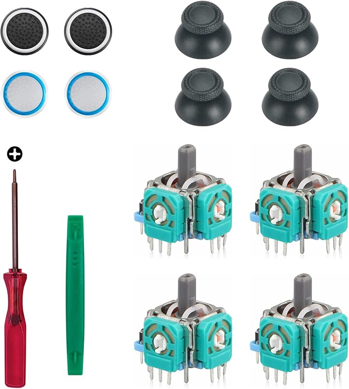 Replacement Thumbsticks Compatible with PS5 DualSense Wireless Controller | 4pcs Joystick Module Parts Analog Caps Compatible with Sony PS5 Controller