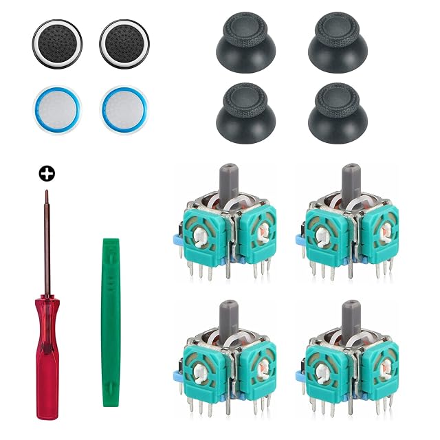 Replacement Thumbsticks Compatible with PlayStation 5 DualSense Wireless Controller 3D Joystick Module Parts Analog Caps Compatible with Sony