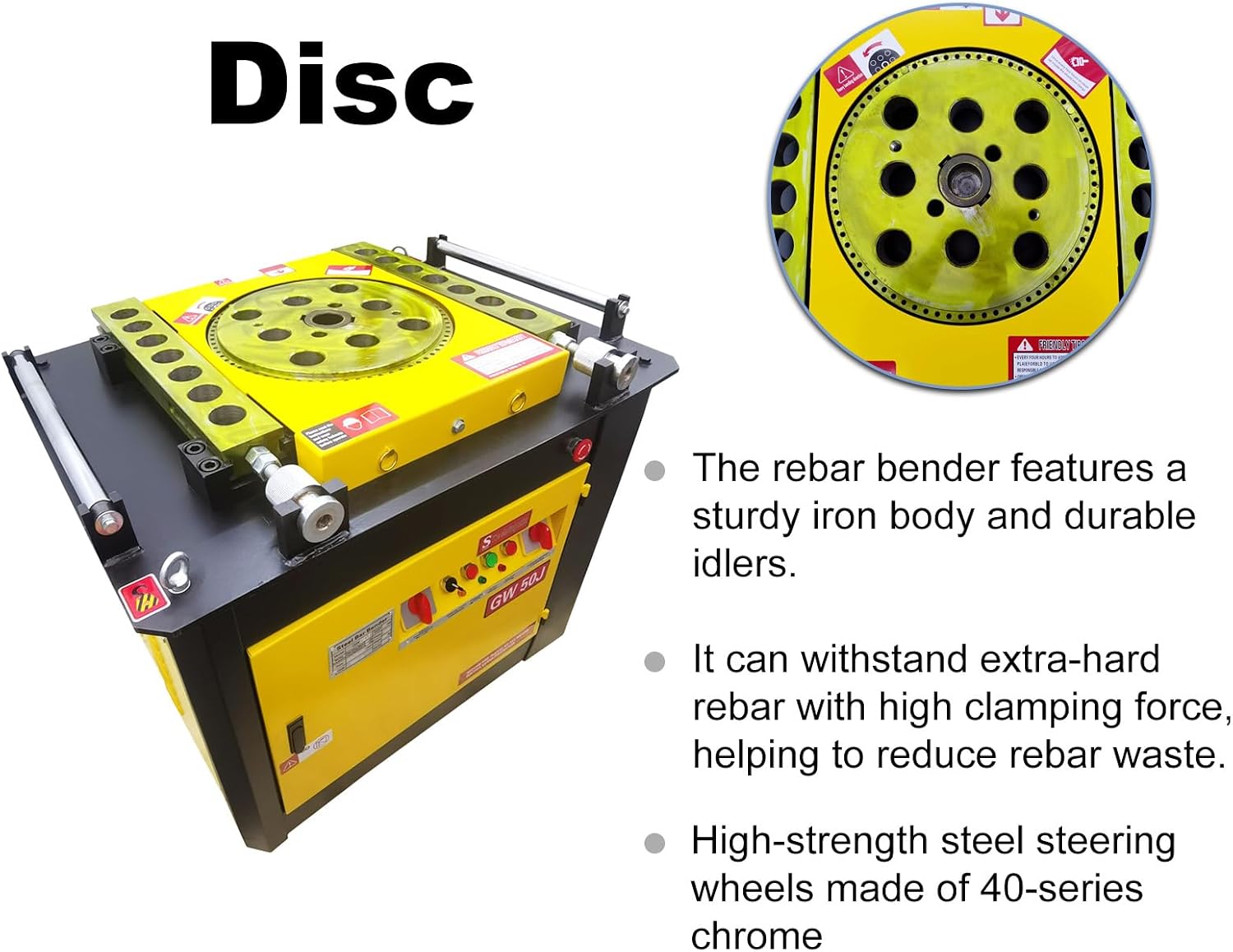 4000W Rebar Bending Machine φ0.24"-φ2" Large Electric Steel Bending Machine Rebar Bender with Pedal Switch 220V