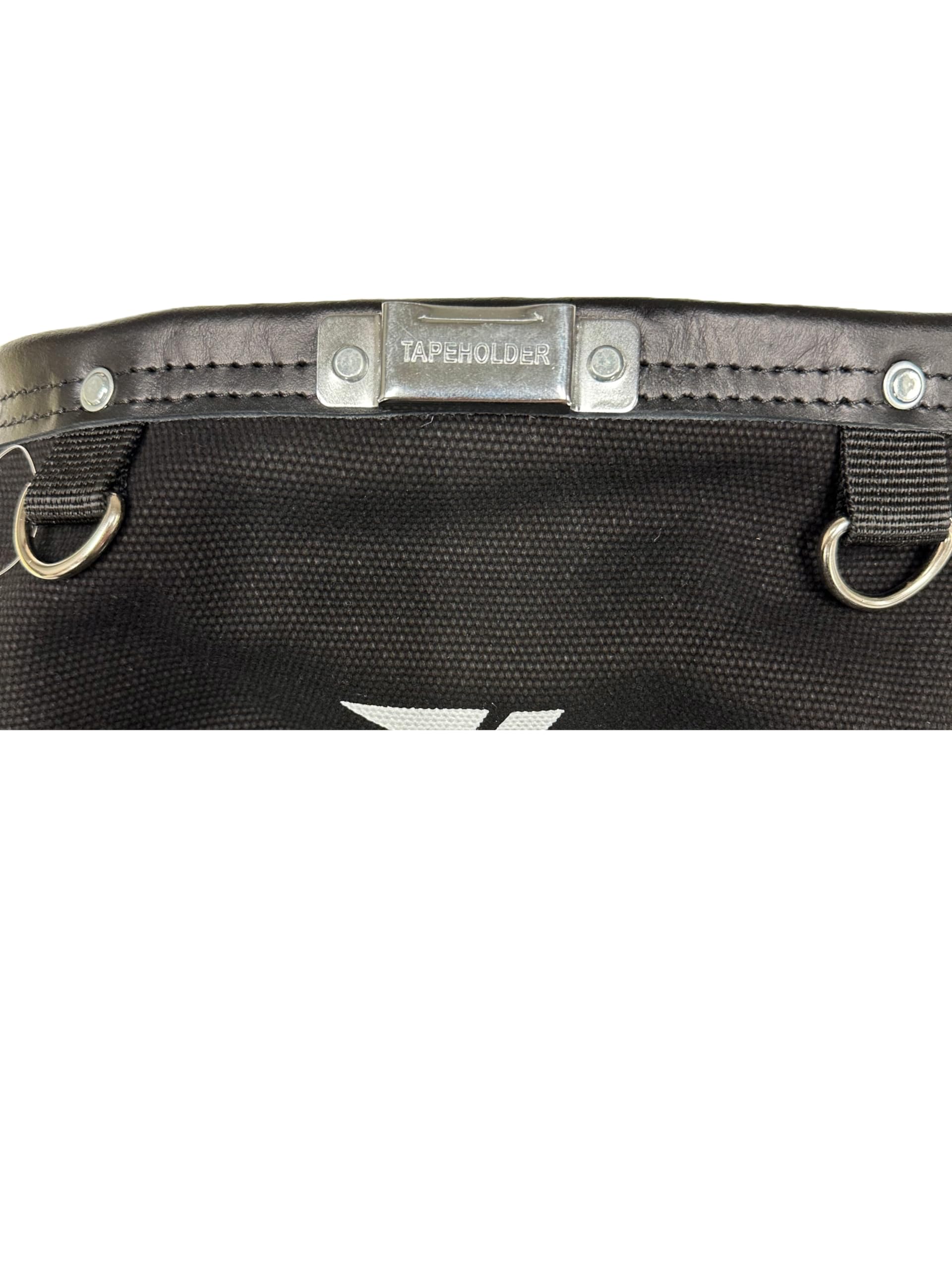 Zeluga 20-340 28 oz lona negra resistente al fuego tela y cuero negro con cinta clip bolsa de perno
