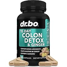 Colon Cleanser Detox for Weight Flush - 15 Day Colon Cleanse Pills with Ginger - Fast Natural Laxative, Constipation Relief, Bowel Movement Supplements for Intestinal Stomach Bloating Gut Loss Support