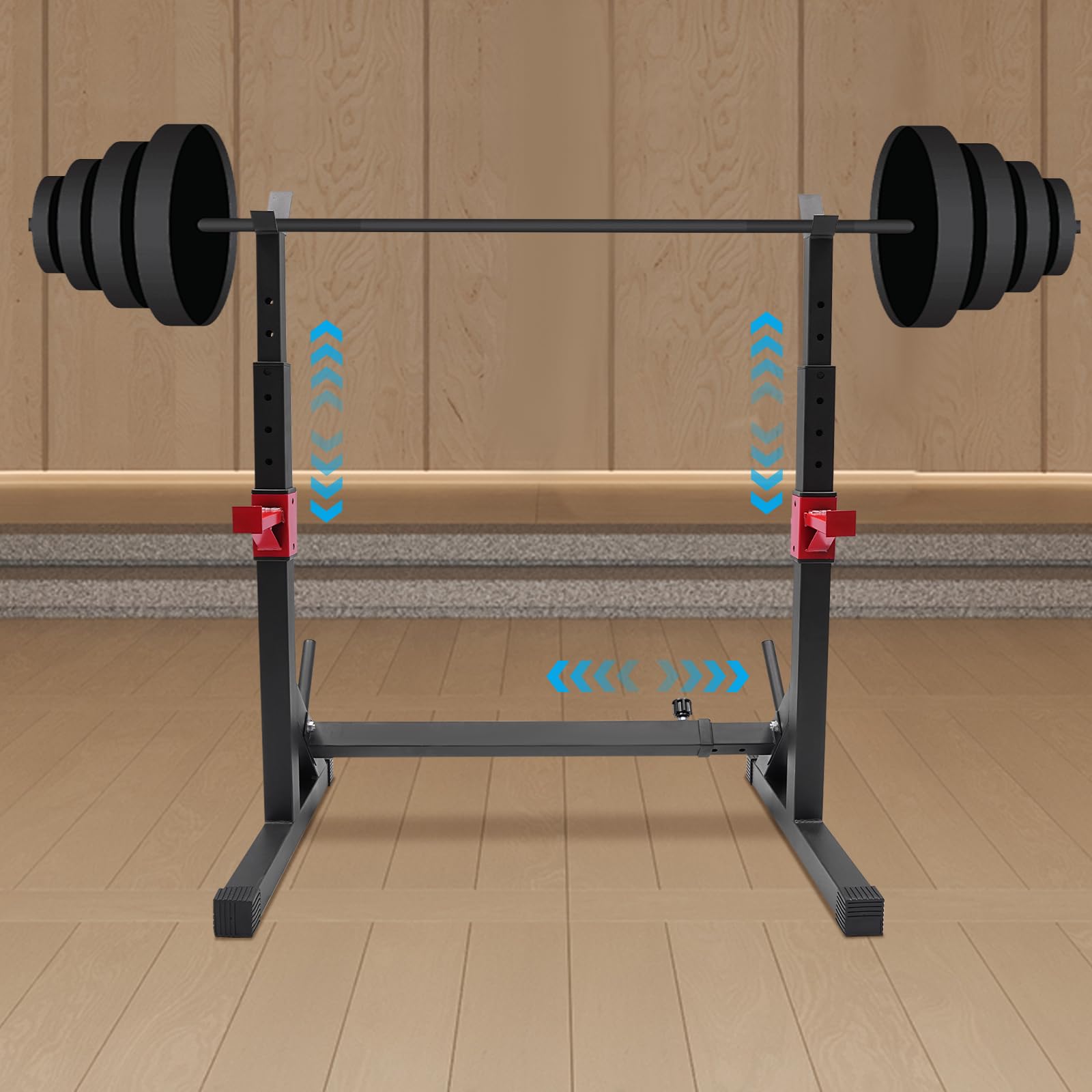 Ripiano per manubri, squat rack, supporto per bilancieri, portata fino a 250 kg, supporto regolabile per bilancieri, per palestra a casa, sollevamento pesi