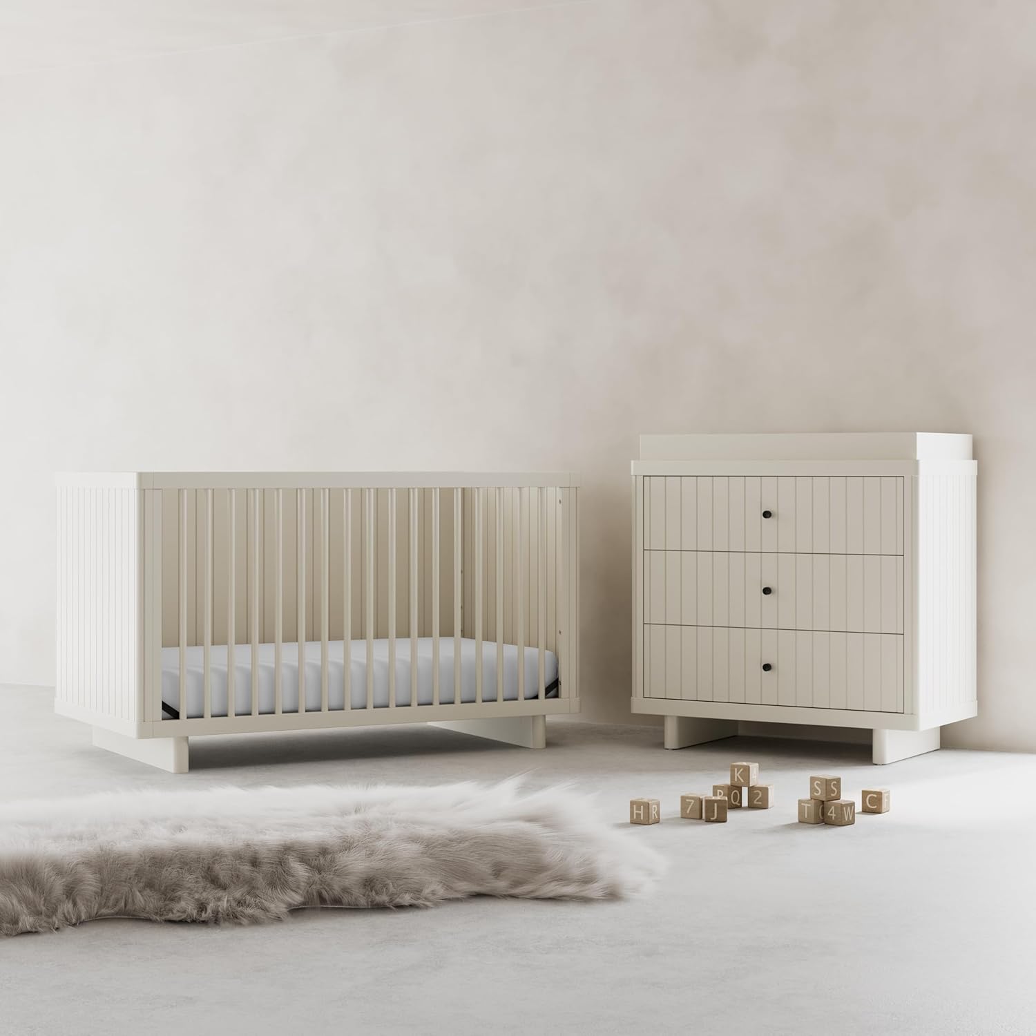 Storkcraft Kyoto 3 Drawer Chest with Topper (Frosted Oat) - GREENGUARD Gold Certified, Nursery & Kids' Bedroom Wood Chest, Interlocking Drawer System, and Easy Assembly with Pre-Installed Tracks