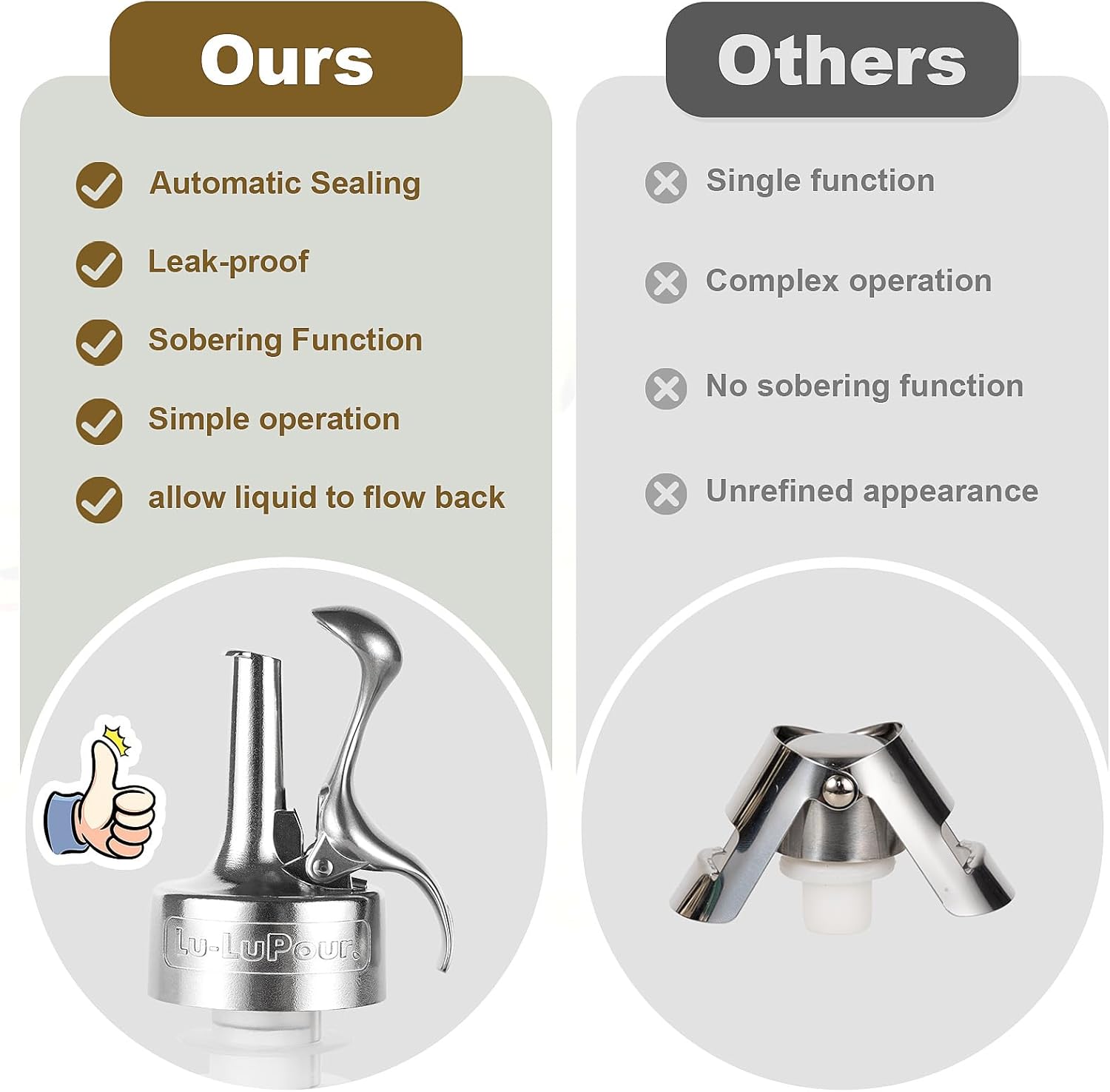 Oil Pour Spout, Olive Oil Spouts, Wine Stopper & Pourer 2 in1,Champagne Stoppers, Automatic Sealing Spout Bottle Stopper, Vinegar,Wine and Sauce for Kitchen and Bar Accessories-4PCS