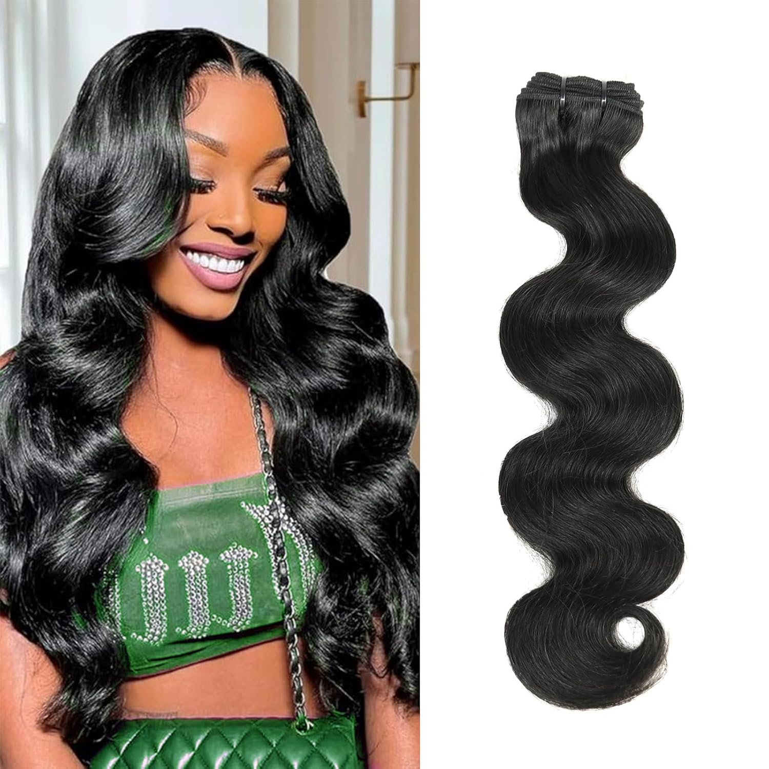 SWEETGIRL Body Wave Bundles Human Hair 18 20 22 Inches Real 16a Cambodian Raw Human Hair Bundles for Quick Weave or Sew in, Intact and Aligned Cuticle Avoid Tangle, Reusable with Triple Lifespan