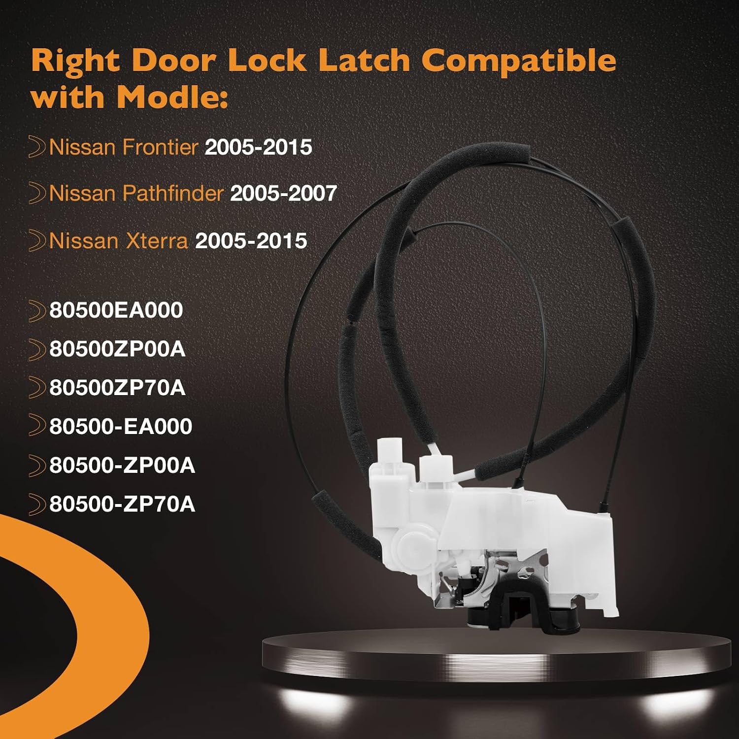 Right Door Lock Actuator Compatible with Nissan Frontier, Xterra 2005-2015, Pathfinder 2005-2007, Front Passenger Side Door Lock Latch, Replace# 80500EA000, 80500ZP00A, 80500ZP70A