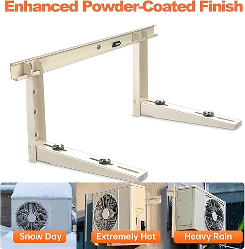 Miniatura 6 de Soporte de montaje en pared para exteriores, soporta hasta 265 libras, condensador de 9000-18000 Btu, para colgar sistemas de bomba de calor de aire