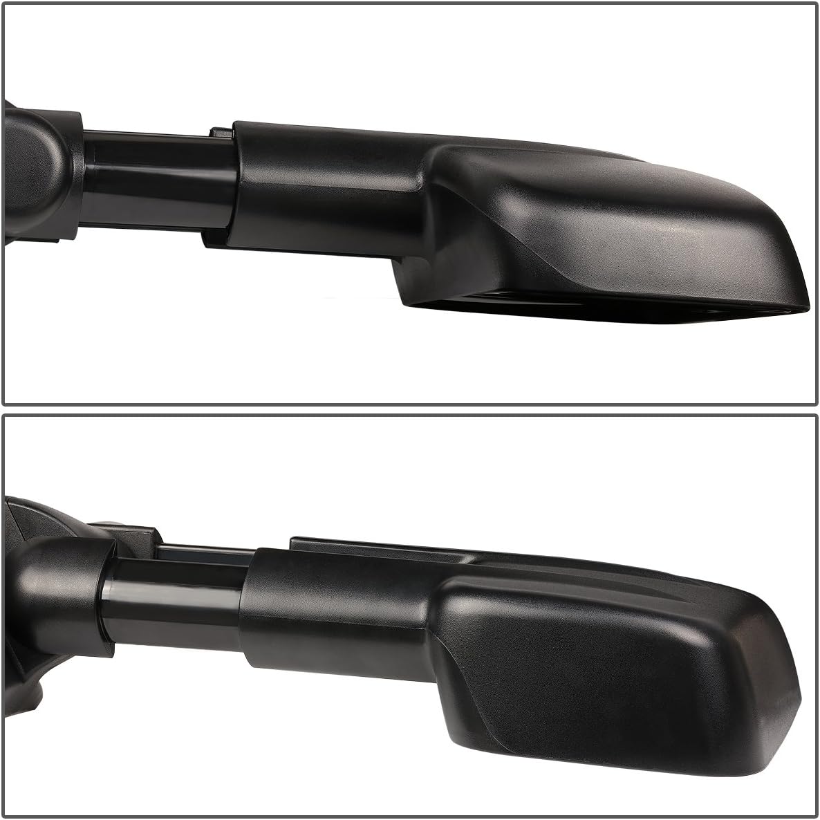 Auto Dynasty Driver Left Sdie Rear View Towing Mirror - Manual Telescoping | Power Adjustment | Heated Glass - Compatible with Chevy Silverado GMC Sierra GMT900 07-14, Textured Black