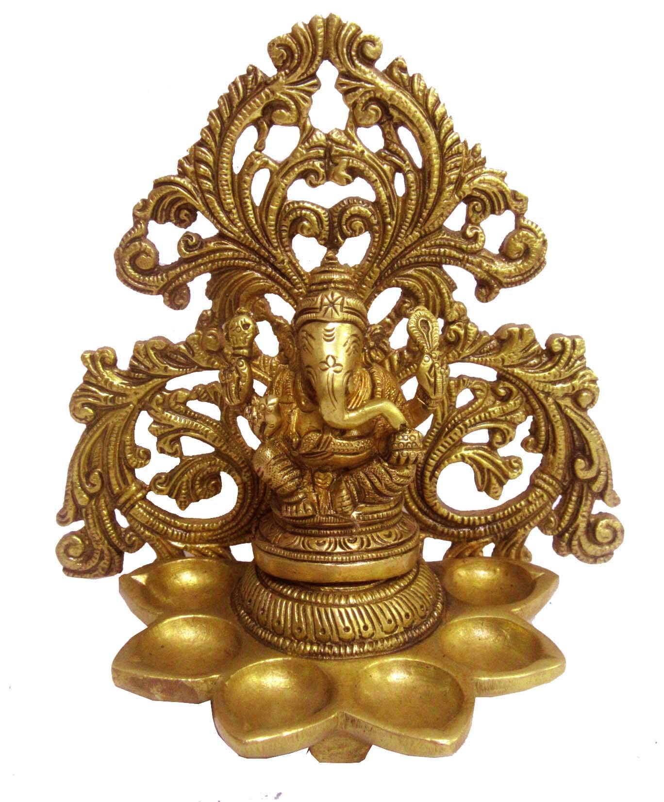 Aesthetic Decors Ganesh W/ 6 DEEVA Jali Frame