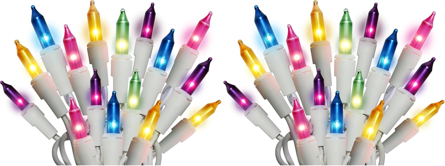 Dobar Easter Lights String - 100 Count - 24 Ft - Static and Flashing Modes | Easter String Lights White Wire - Pastel Christmas Lights Plug in - for Indoor and Outdoor Use - UL Listed - Connectable