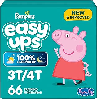 Pampers Pañales de entrenamiento - Easy Ups para niñas y niños - Talla 3T-4T, 66 unidades, ropa interior para entrenamiento con Peppa Pig (el empaquetado puede variar)