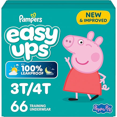 Pampers Training Pants - Easy Ups Girls & Boys - Size 3T-4T, 66 Count, Peppa Pig Potty Underwear (Packaging May Vary)