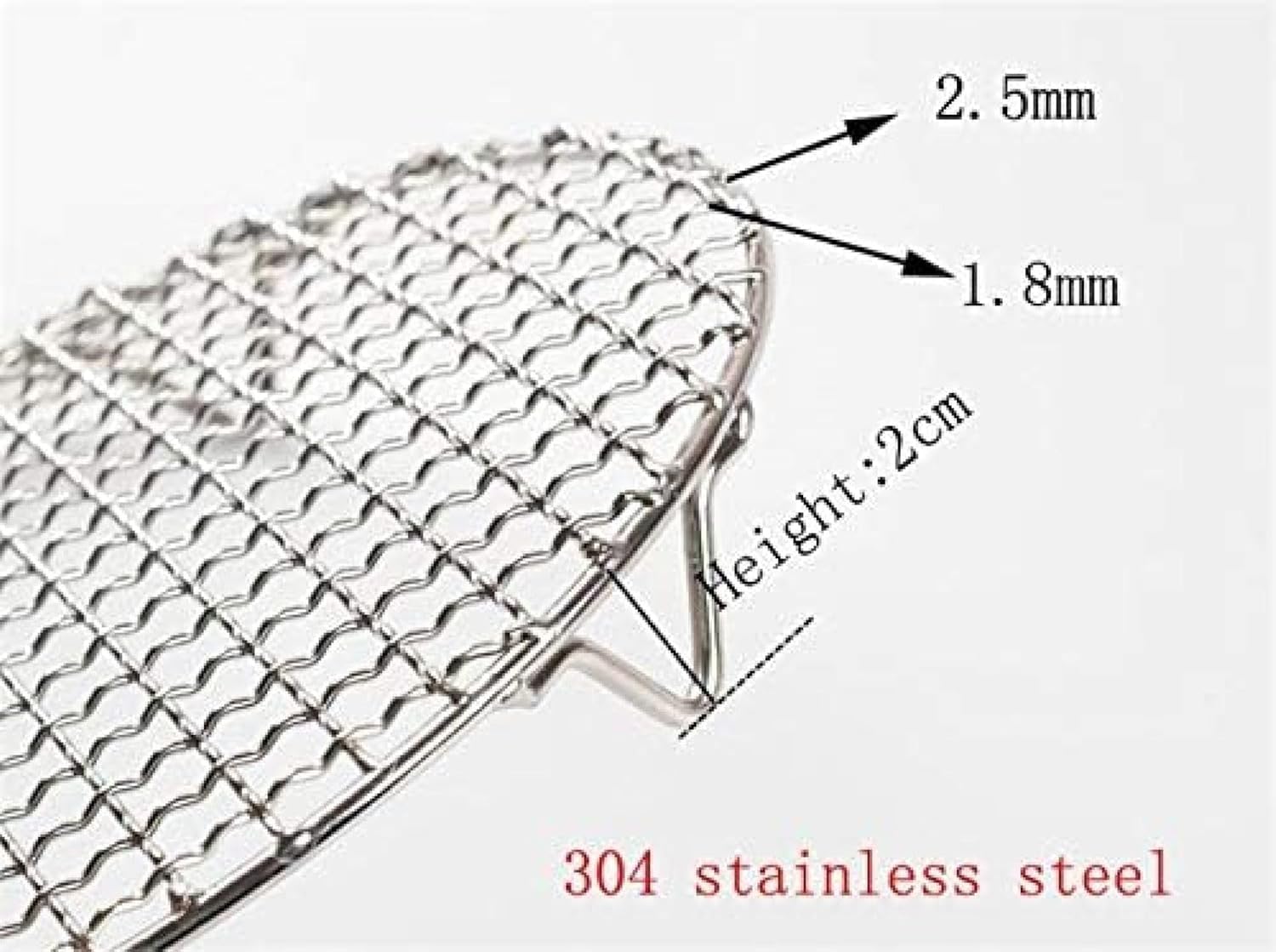 Okrągła siatka grillowa ze stali nierdzewnej 304 z siatkami do grillowania stojak chłodzący stojak do pieczenia parą bezdymny pokrowiec na rożen, 19 cm