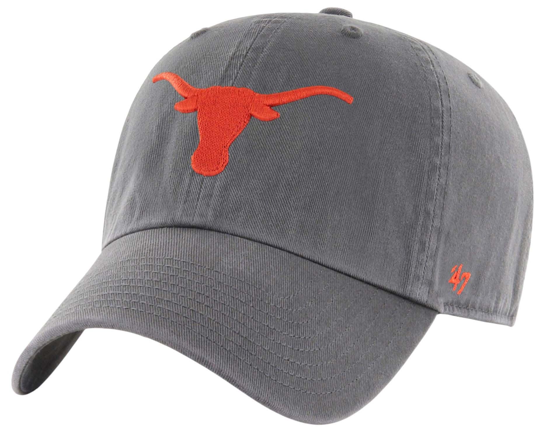 47 NCAA Unisex-Adult Clean Up Adjustable Hat Cap One Size, Texas Longhorns - Charcoal, One Size