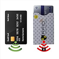 Vista 3 de Juego de 12 fundas de bloqueo RFID, 12 fundas protectoras para tarjetas de crédito, protección contra robo de identidad, diseño delgado