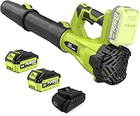 SIX CRAFTSMEN 21V Cordless Leaf Blower Kit: 2x4.0Ah Batteries, 6-Speed 130MPH 420CFM Lightweight Handheld for Lawn, Patio, Car & Light Snow