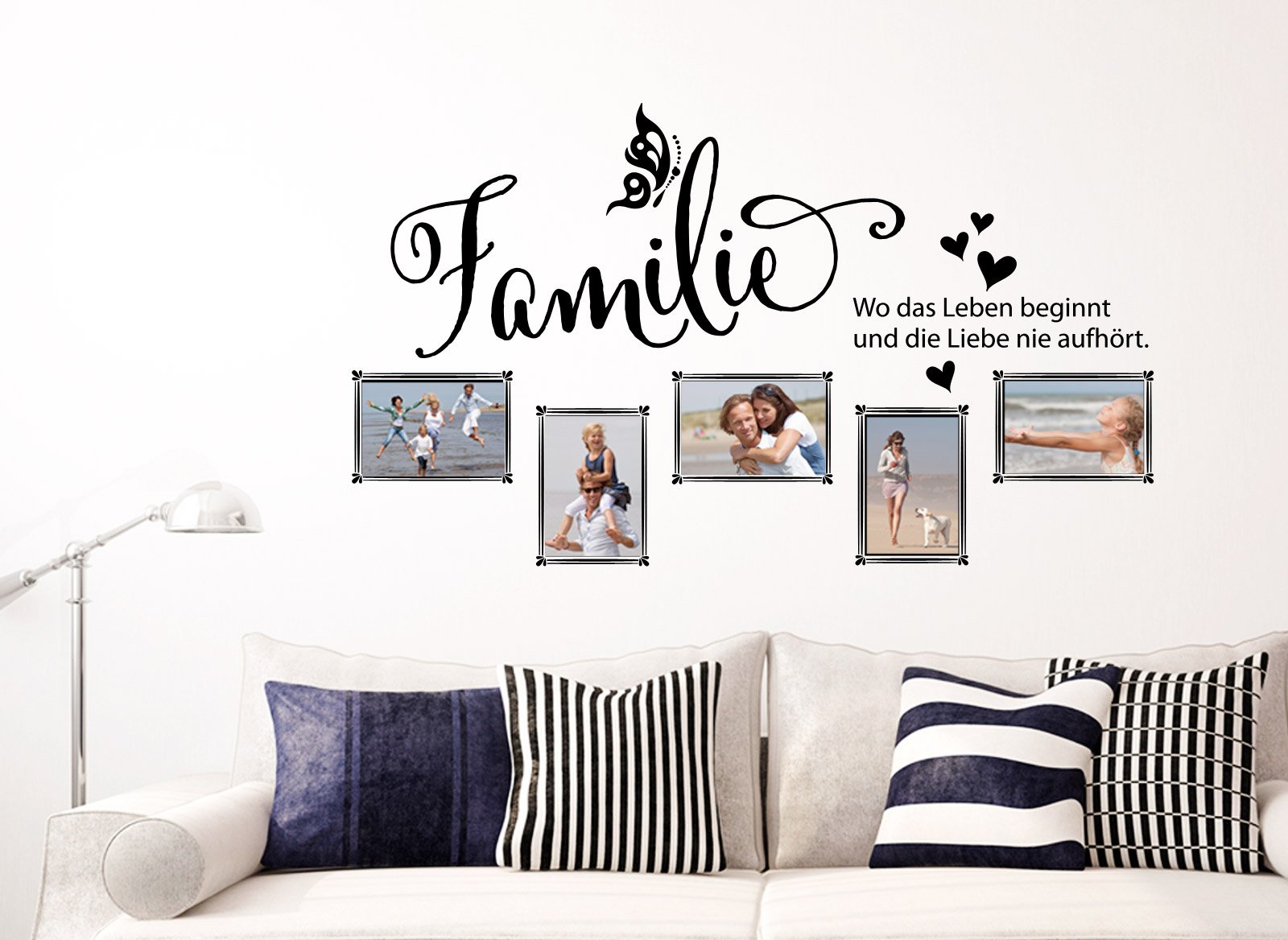 Grandora Wandtattoo „Familie Ist“ – Schwarz, 58 X 37 Cm, Selbstklebend Für Wand & Möbel