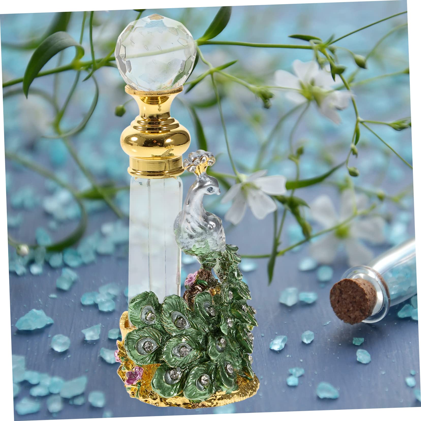 PRETYZOOM 3 Pz Bottiglia Di Profumo Di Pavone Bottiglia Di Profumo D'epoca Coperchi in Per Bevande Contenitori Per Spezie Bottiglie D'epoca Di Fiori Bicchiere Metallo Dubai