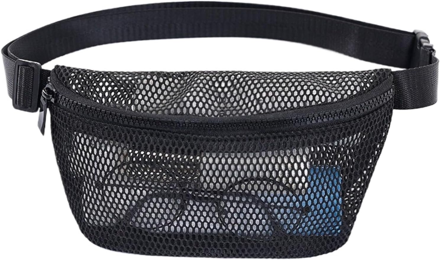 Ventilated Mesh Fitness Waist Pack, Running Cycling Breathable Fanny Pack for Men and Women, Sport Outdoor Bag (black)