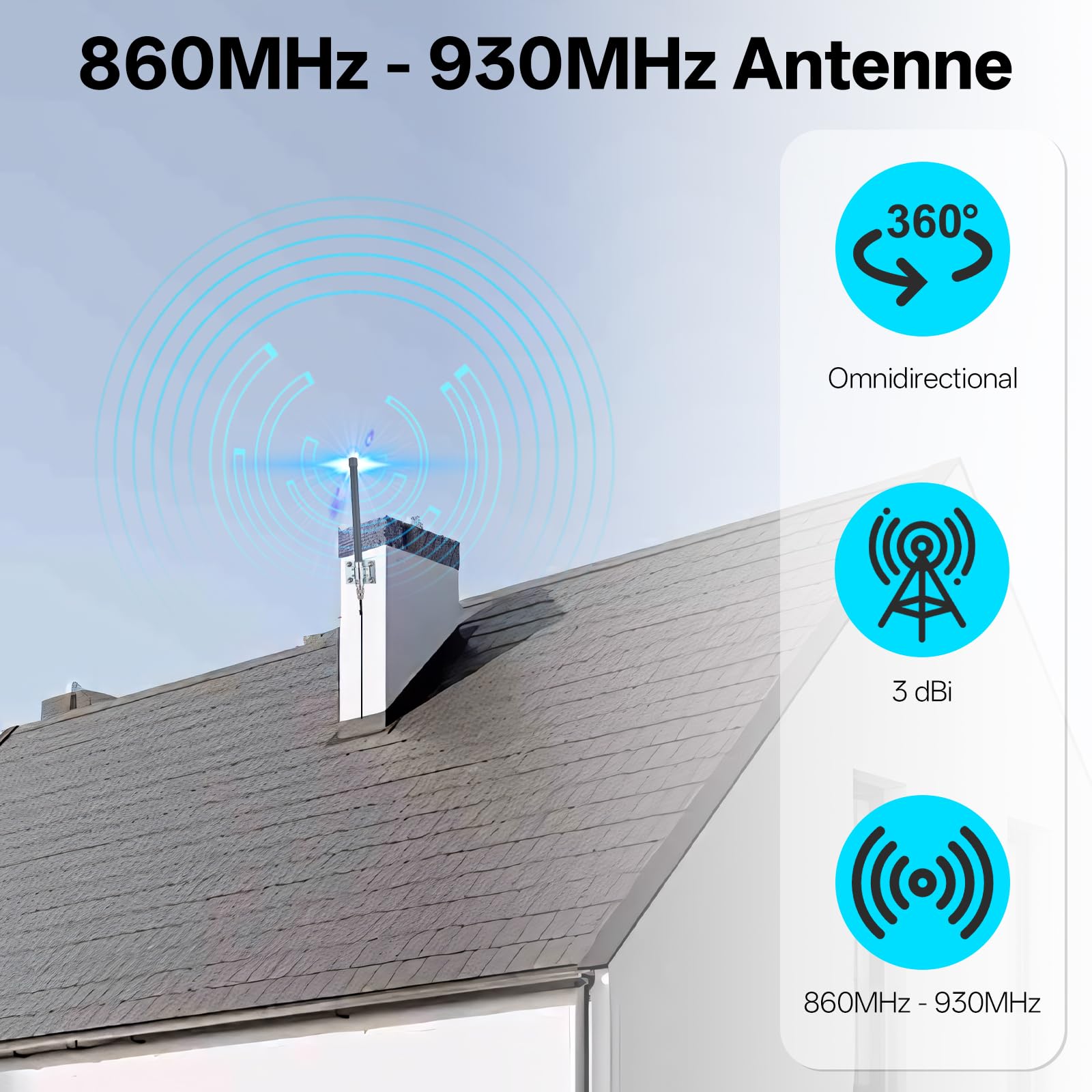 Antenna Lora 868 MHz, 3 dBi N maschio 50 ohm, impermeabile LoRaWAN antenna per SMA femmina a SMA maschio