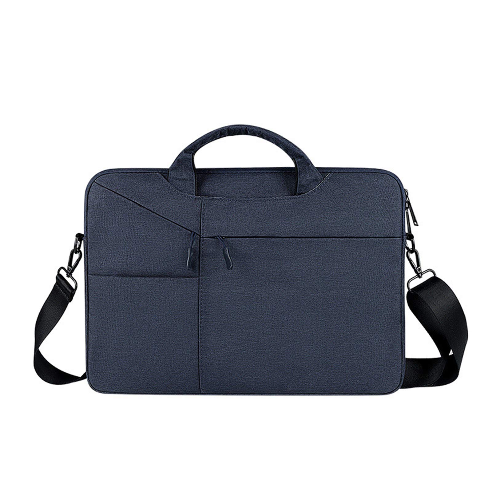 ZumZup Classic Basic Unisex Laptop Briefcases Tablet Laptop-Shoulder Bags Business Notebook Liner Laptop-Bag Messenger Bags Navy blue (with shoulder strap)