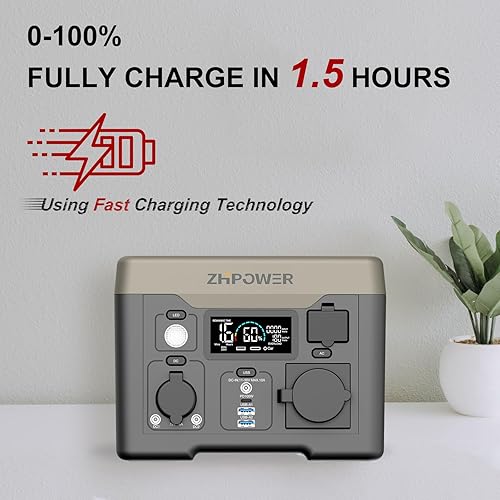 Miniatura 7 de Estación de energía portátil 300 W (pico 600 W) 284.7 Wh batería de litio pura onda sinusoidal AC salida de CA para aire libre camping viajes caza