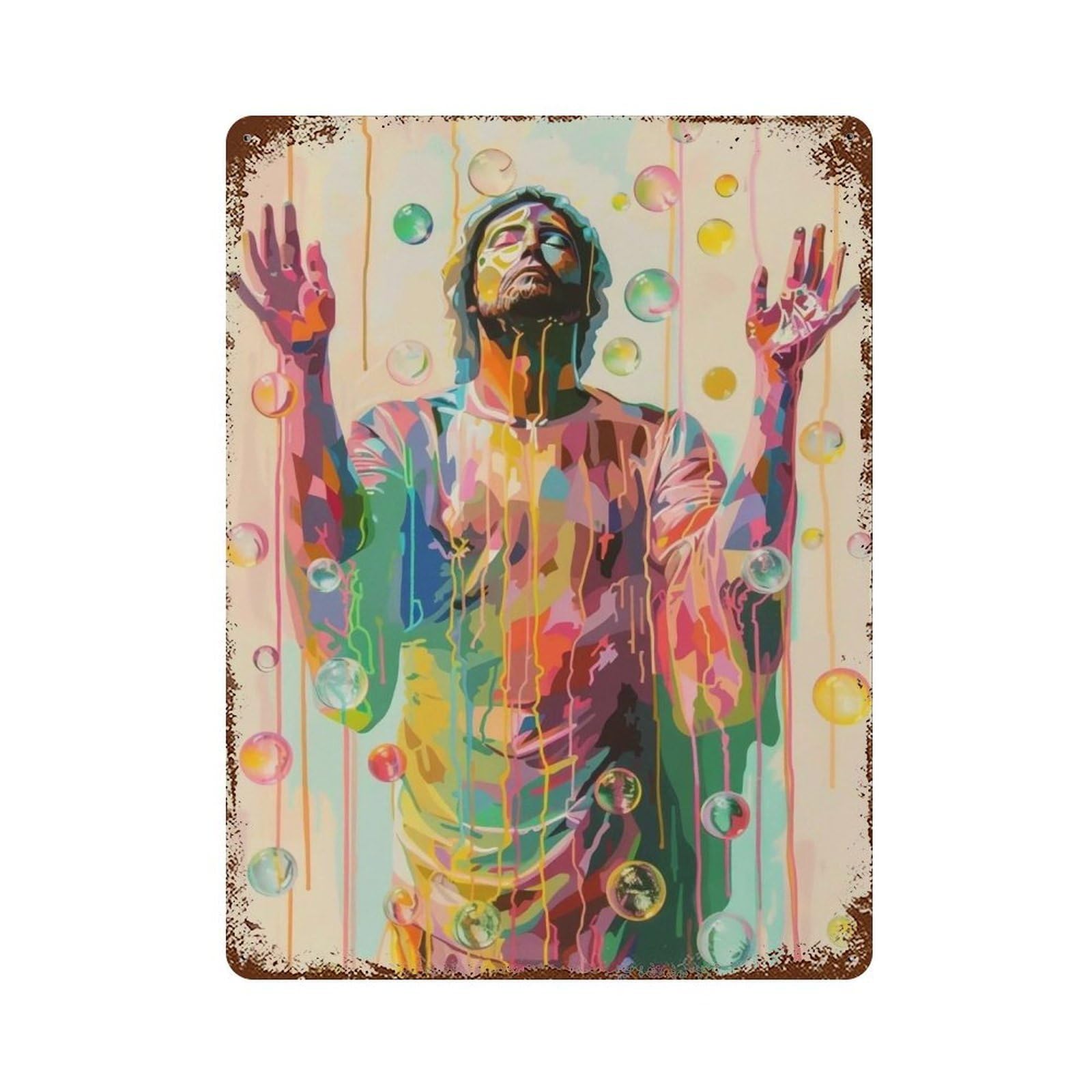 MGHTGRWE Christ’s Holy Halo 02 Poster Wall Art Iron Vintage Metal Tin Sign Modern Home Cofffee Club Art Bar Shop Decor 40x30cm
