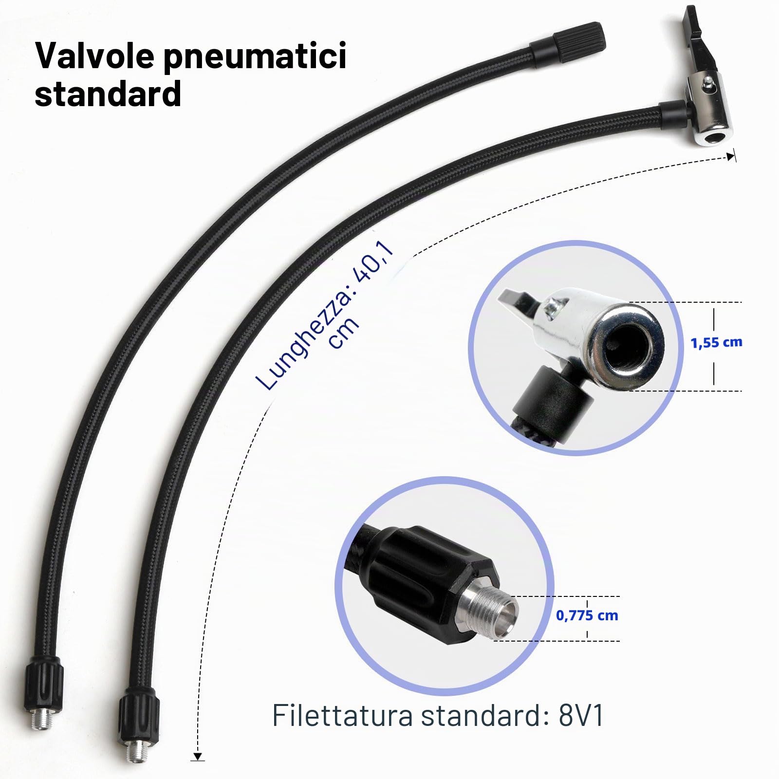 LEXIN 2 PCS Tubo in Gomma per Gonfiaggio, Tubo Gonfiaggio Pneumatici, Tubo Flessibile per Rivestimento Pneumatico da 15,8 Pollici per Pompa ad Aria elettrica P5/P4