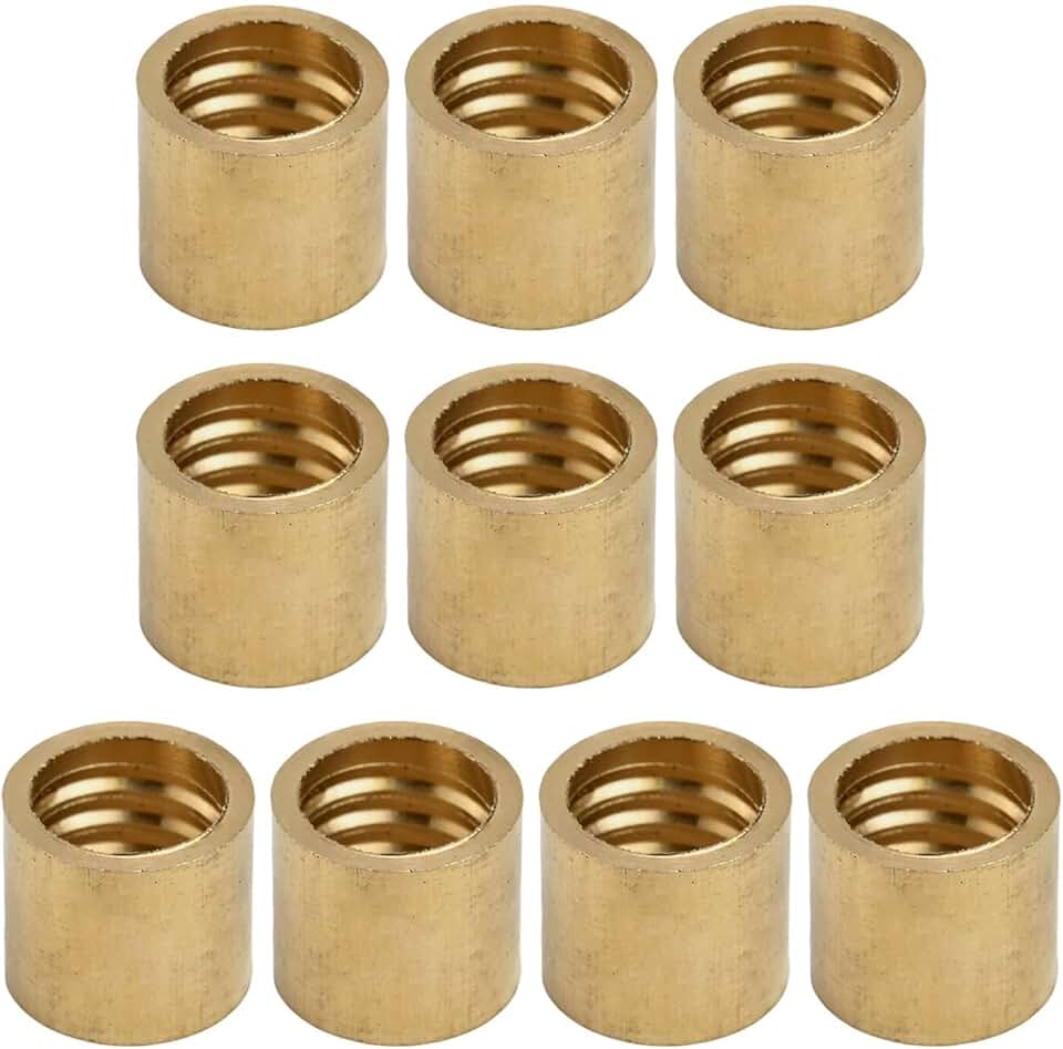 10 peças de ponteiras de latão para tacos de bilhar, coleiras de ponta de sinuca para reparo de tacos de piscina, anéis protetores de eixo com diâmetro interno de 9,5 mm a 12 mm, acessórios dourados