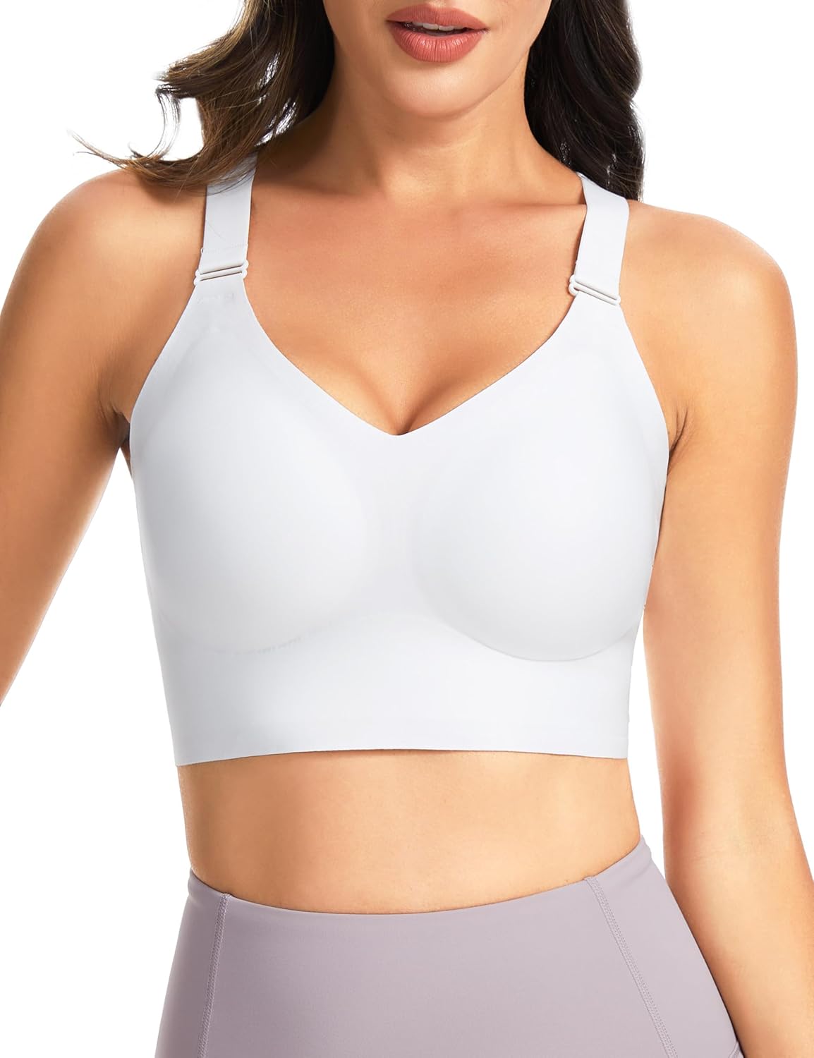 THE GYM PEOPLE Women’s Wireless Everyday Bras Racerback Seamless Push Up Bralette Padded Comfortable Full Coverage