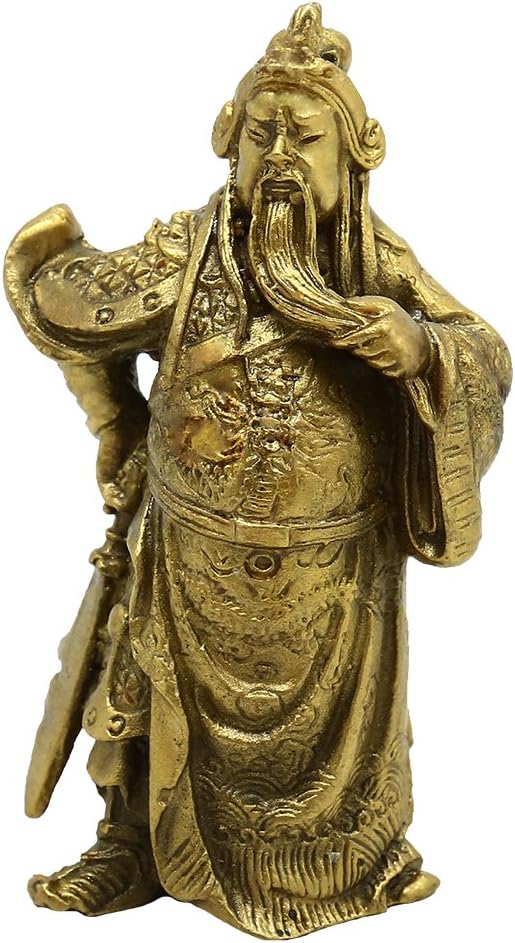 Brass Statu Chinese Fengshui Warlord Hero Warrior Guan Gong Guan Yu Fortune Protection Collection