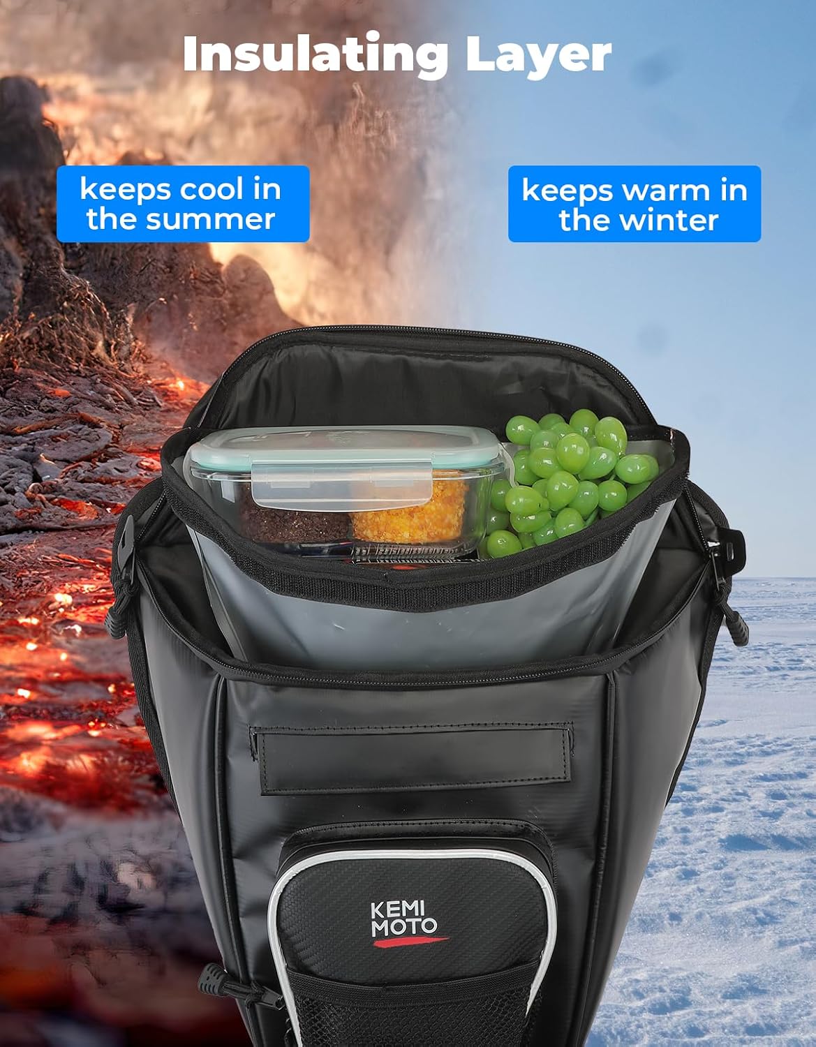 KEMIMOTO XP 1000 2-in-1 Cooler Storage Bag - Upgraded Shoulder Console and Seat Center Cargo Bag with 2 Hydration Backpacks, Compatible with Polaris RZR XP 1000, 900, 800, and 570
