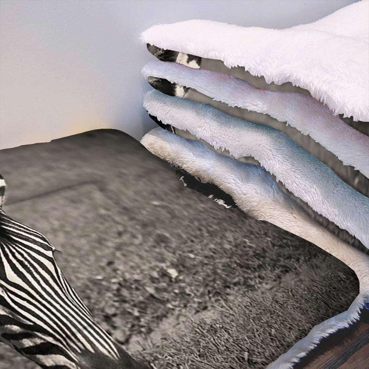 review Black and White Thermal Pet Mat Bed Liner Zebra Rolling Pattern Nature Theme Self Warming Crate Pad with Soft Sherpa Top for Dogs, Cats, Pets by Africa 14