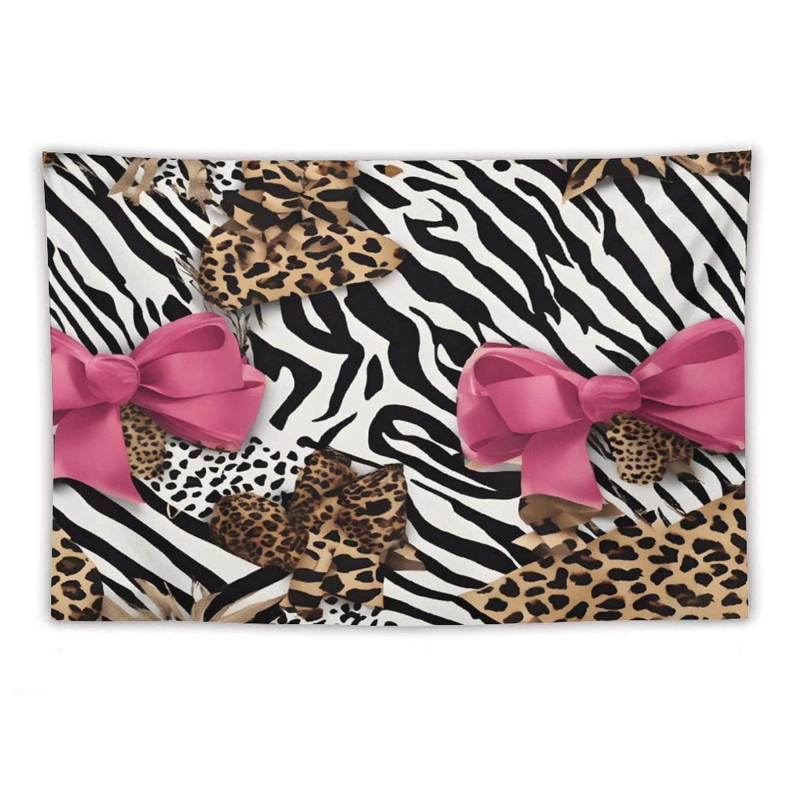 Leopard Zebra Printtapestry Wall Hanging Black White Pink Boww Tapestries Wall Tapestry For Bedroom Aesthetic Home Wall Dorm Decor - 30"×40"