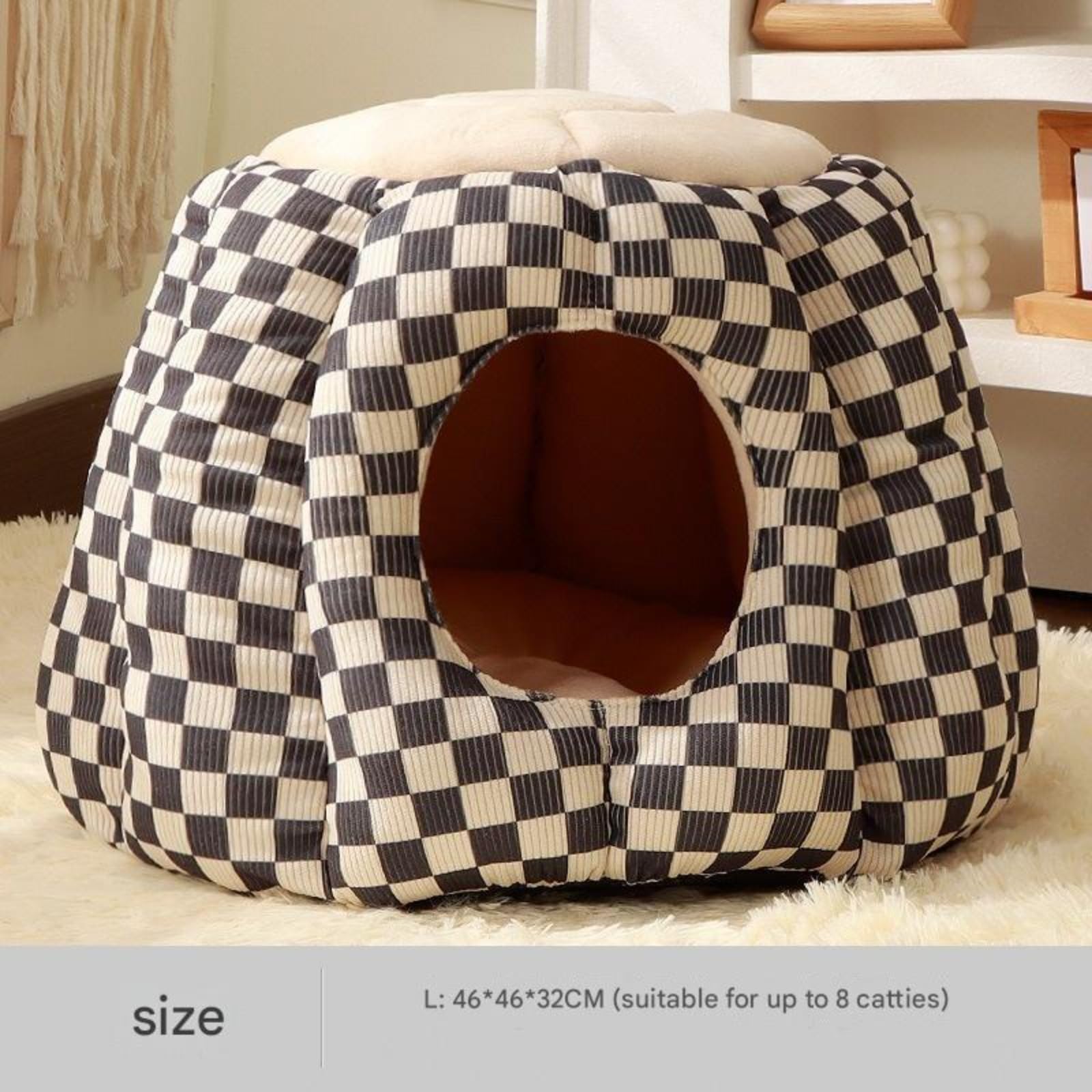 Générique Lit pour Chat, Tente Igloo pour Chat, Lit Confortable pour Animaux De Compagnie pour Petits Chiens Et Chats Lit Doux en Peluche pour Chat Lit Niche pour Chat 46 * 46 * 32 CM
