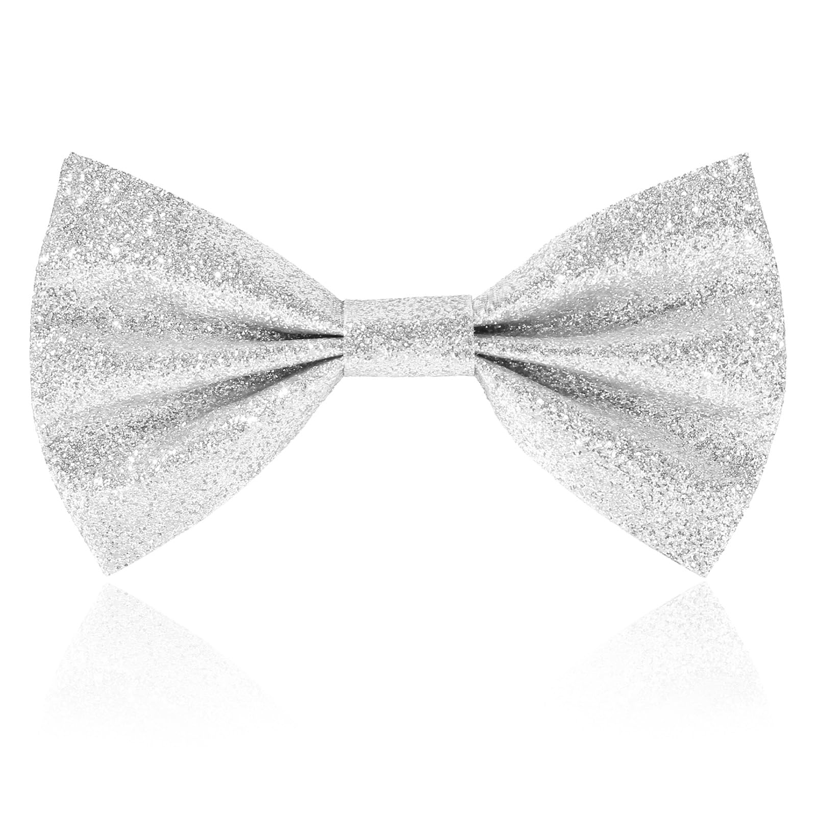 Glitter Bow Tie Sparkling Sequin Bowtie and Adjustable Strap Buckle Shiny Glittering Pre-tied Bow tie for Men Bachelor Dance Hen Night Party Carnival Christmas Fancy Dress Stage Show