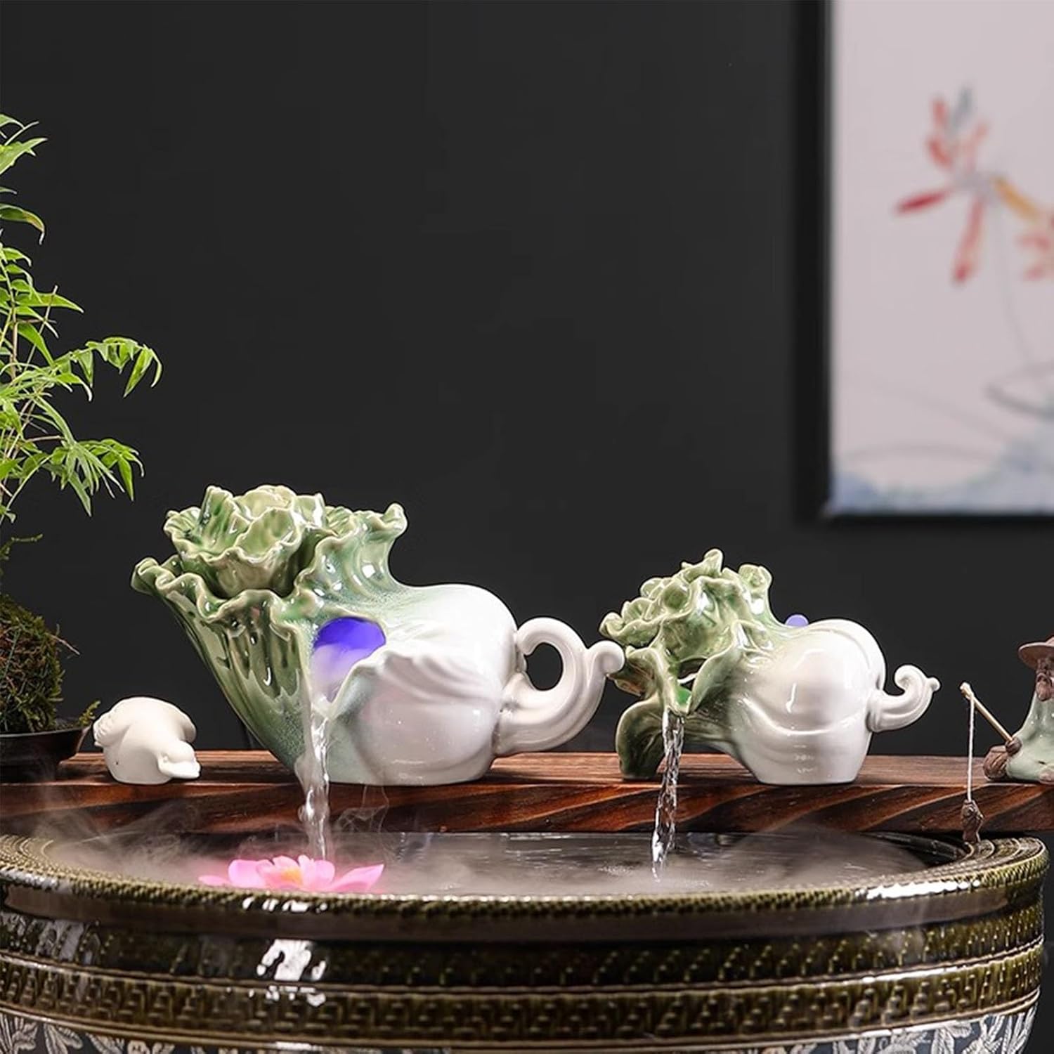 Pond Spitters for Small Ponds with Hose, Animal Pond Fountains, Animal Pond Spitters,Unique Outdoor Water Feature Statue,Fish Tank Automatic Circulation Water(14x7x10cm/5.5x2.8x3.9in)