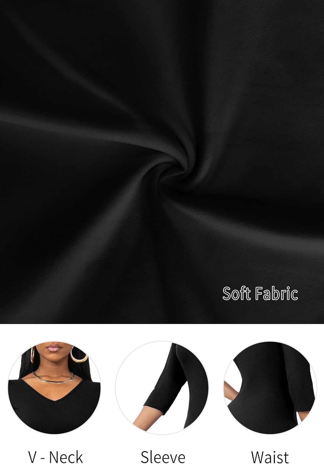 FANDEE Maxi Dress for Women 3/4 Sleeve Maxi Dresses V Neck Casual Loose Long T Shirt Dresses Basic (M-3XL) - Image 7