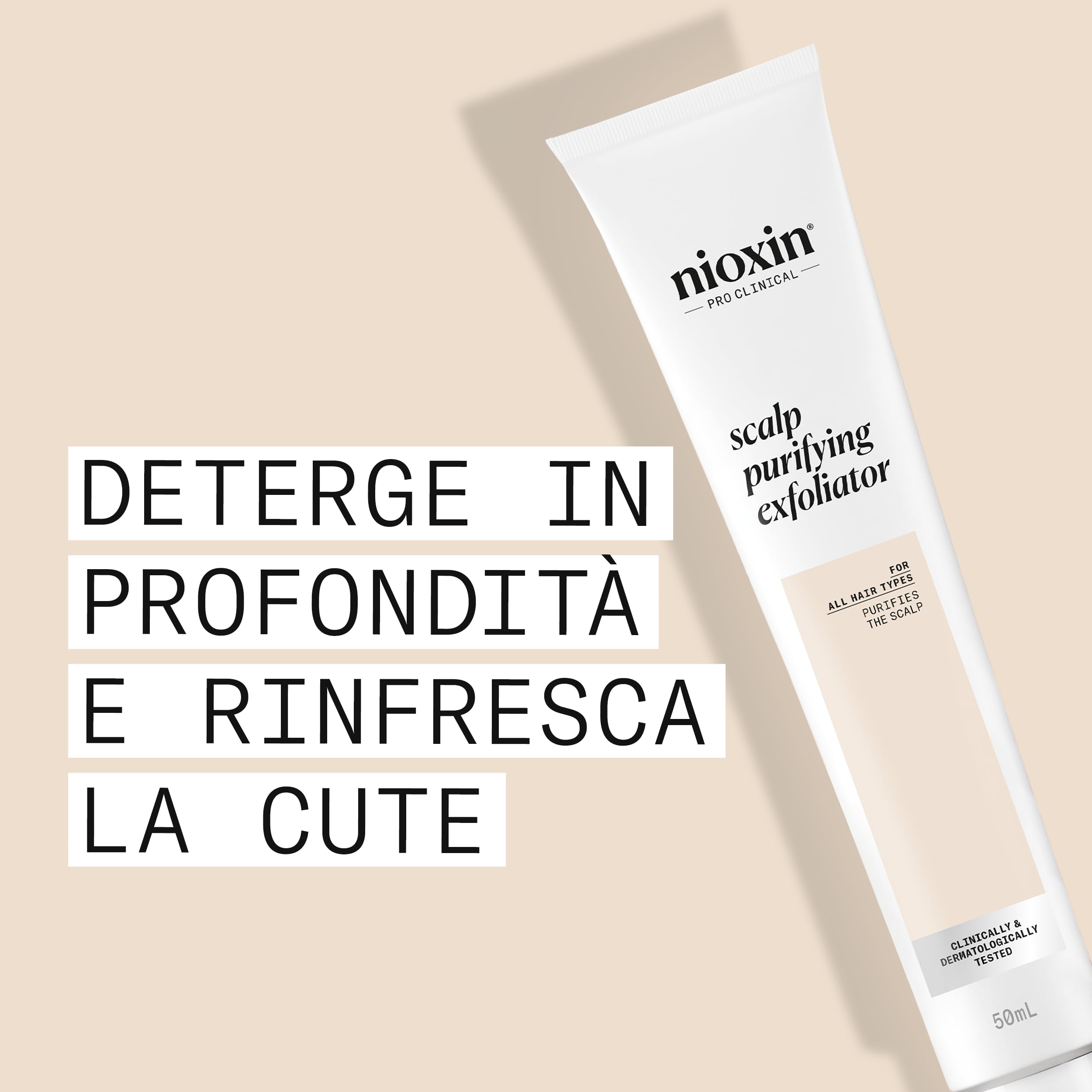 Nioxin Scalp Purifying Exfoliator - Trattamento Antiforfora Esfoliante per il Cuoio Capelluto - con Burro di Karité e Olio di Menta Piperita (50ml)