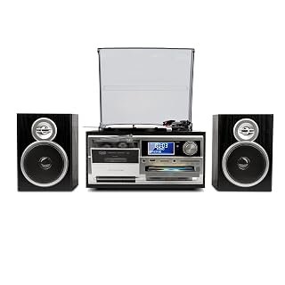 Trevi TT 1072 Dab – Système de Tourne-Disque stéréo Bluetooth avec récepteur numérique Dab / Dab+, Fonction encoding, Lecteur MP3, CD, USB, entrée auxiliaire, SD, Cassette, Noir - Les Beatles, Paul McCartney, John Lennon, RIngo Starr, George Harrison