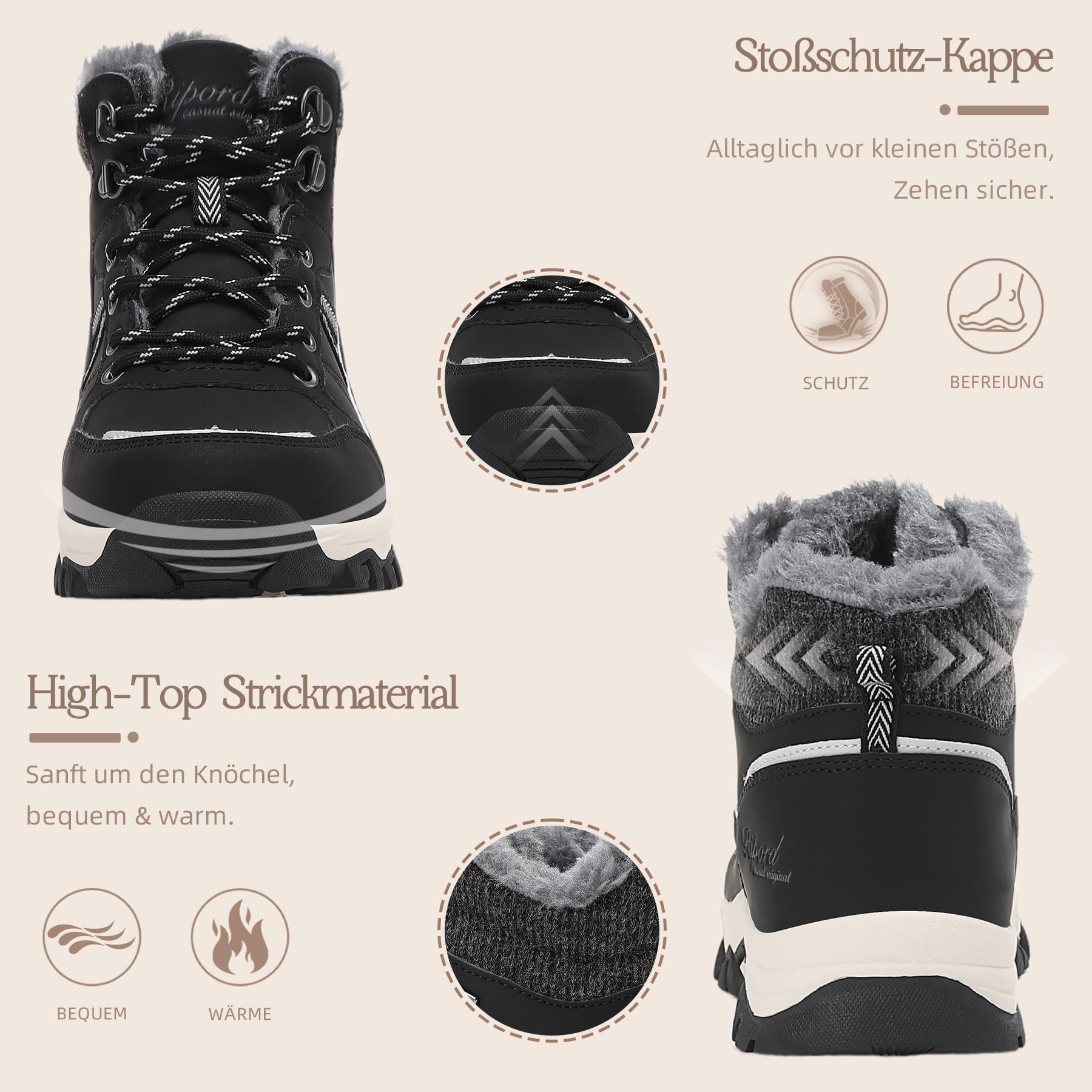Damen Winterschuhe Winterstiefel Warm Trekking Wanderschuhe Schneestiefel 36-42