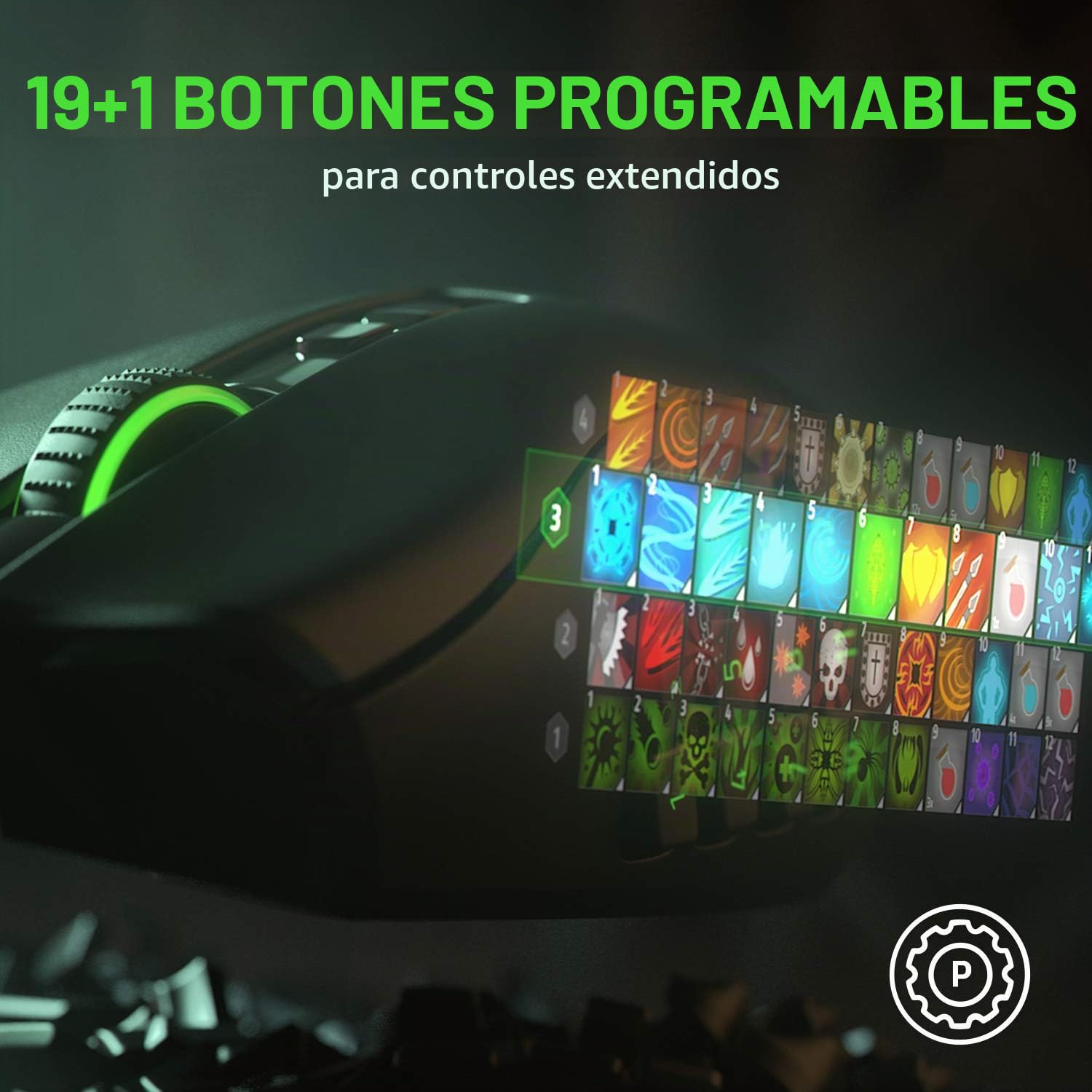 Razer Naga Pro - Ratón inalámbrico modular para juegos para juegos MMO, MOBA o FPS con paneles laterales intercambiables (HyperSpeed ​​Wireless, 19 + 1 botones programables)