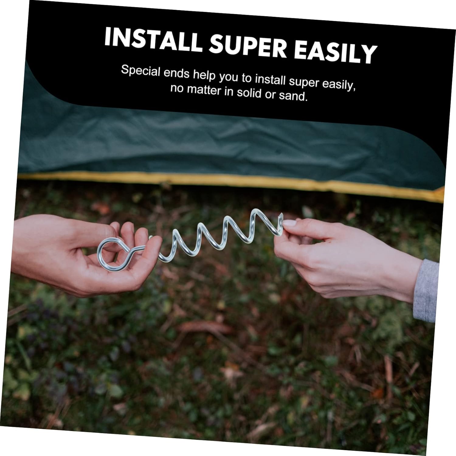 GALPADA 1set Wear-Resistant Spiral Ground Anchor for Dogs Lightweight Portable Dog Tie-Out Stake for Camping Tents and Canopies Secure Your Outdoor Adventures