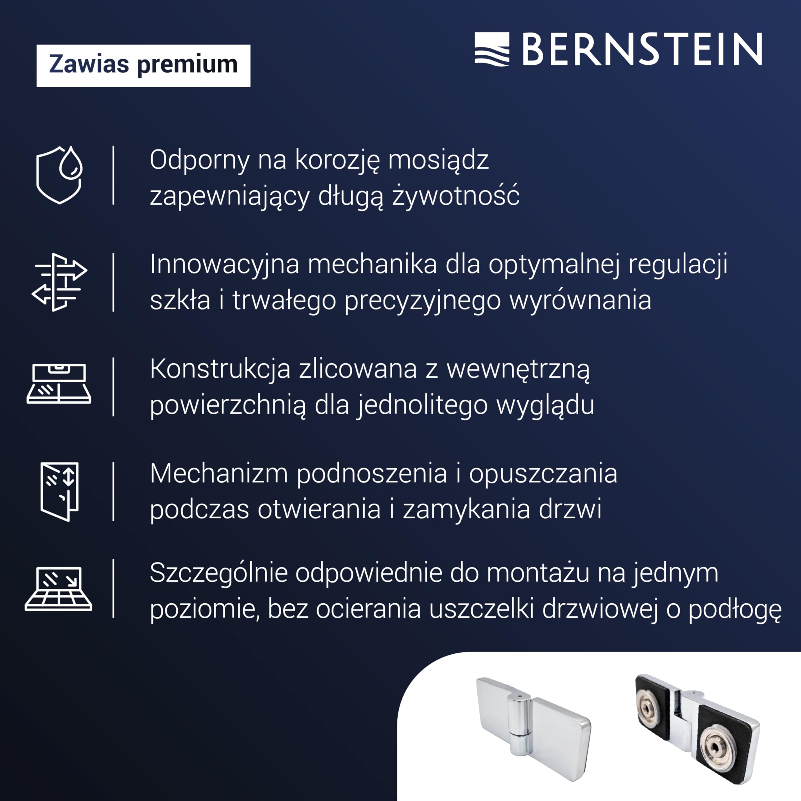 BERNSTEIN Prysznic narożny z drzwiami składanymi Kabina prysznicowa DX213 wejście narożne 75 x 100 cm (prawe x lewe) 8mm ESG z mechanizmem podnoszenia/opuszczania prysznic klamka ze stali nierdzewnej