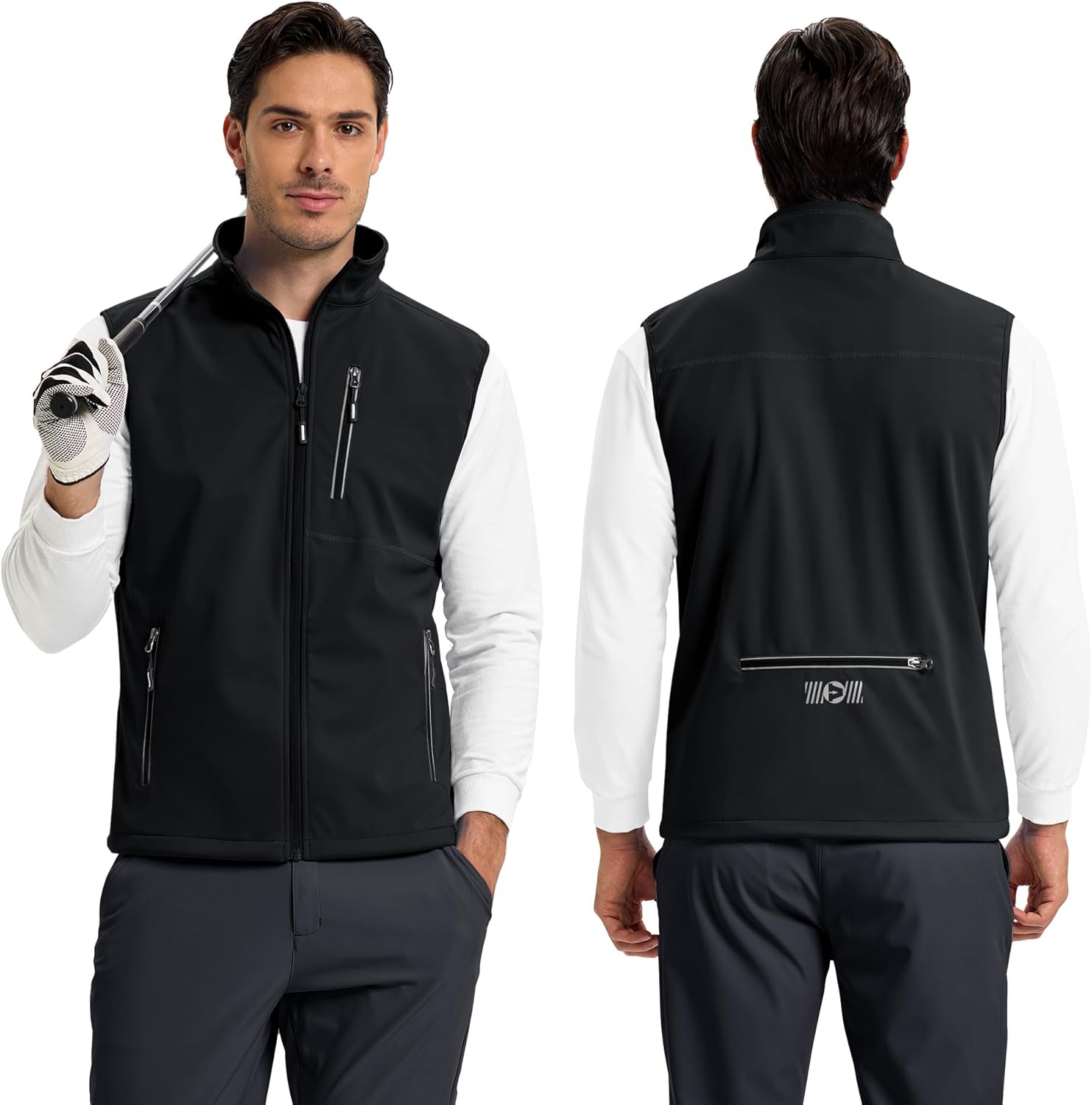 Outdoor Ventures Men's Windproof Softshell Vest Outerwear Lightweight Sleeveless Jacket for Running Golf Hiking Travel - Image 2