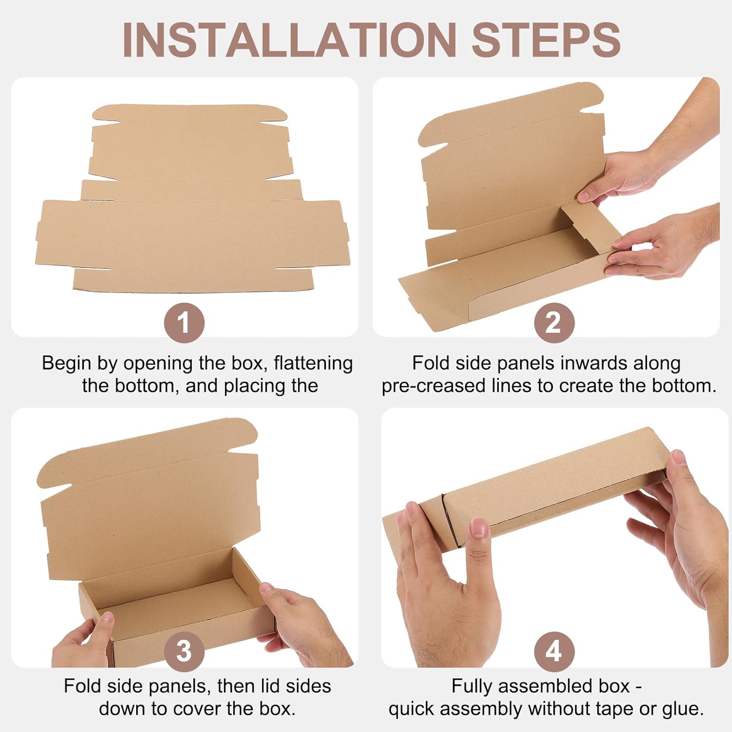 PATIKIL 8x6x2 Inch Small Shipping Boxes, 25 Pcs Corrugated Cardboard Box Gift Boxes for Packing Mailing Moving Packaging Small Business Boxes Black