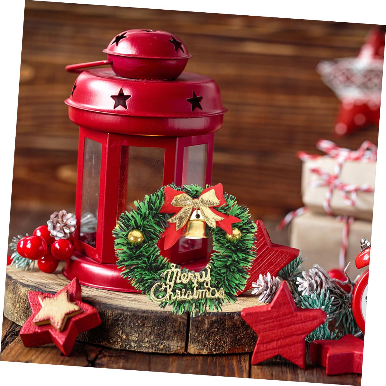 20piezas Mini Guirnalda Navideña Lazo Guirnalda Miniatura Artificial para Colgar Decoración de Invierno para Manualidades y DIY